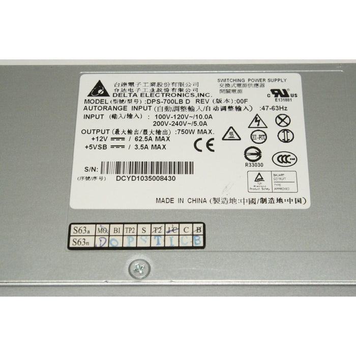 Delta Electronics DPS-700LB D 750W Autoranging Power Supply-FoxTI