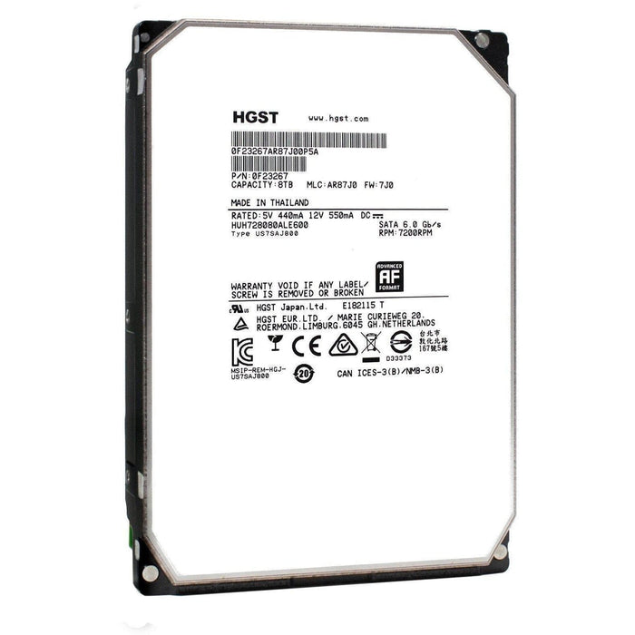 HGST Ultrastar He8 HUH728080ALE600 0F23267 8TB 7.2K SATA 6Gb/s 3.5" 128MB HDD-FoxTI