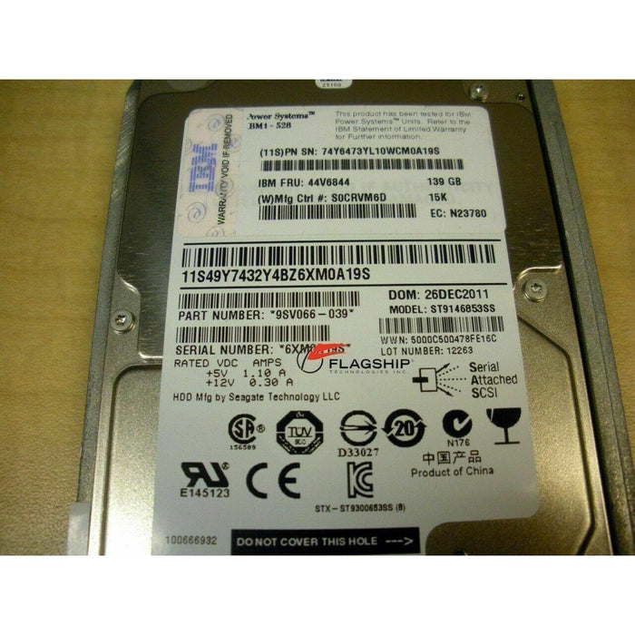 IBM 1888 139gb 15k RPM SAS Drive SFF 2.5 (S) IBM 00e6166 44v6844-FoxTI