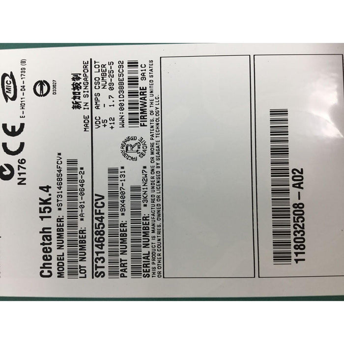 SEAGATE EMC 005048584 Cheetah 15K.4 146GB HD 9X4007-131 ST3146854FCV-FoxTI