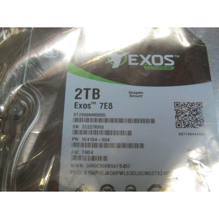 Seagate ST2000NM0055 2TB 3.5" Internal Hard Drive EXOS 7E8 ENTERPRISE SATA 763649070789-FoxTI